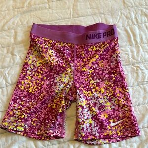 Nike Pink Patterned Bike Shorts/Compression Shorts